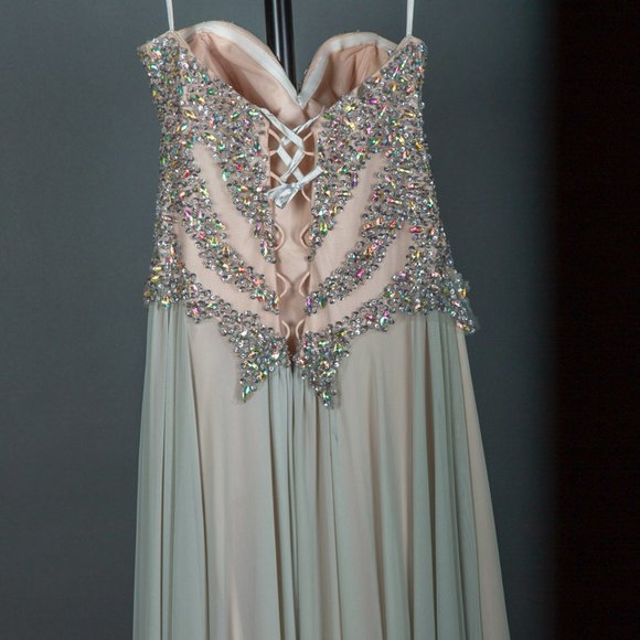 SOLD - Glamour Terani Couture Evening Party Prom Pageant Dress Strapless  Size 4 - Picture 3 of 9